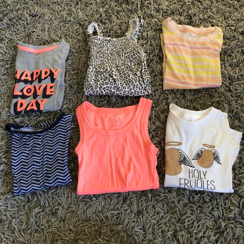 Girls size 4 shirt Lot 6 pieces carters old navy